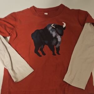 Tea Collection Red Long Sleeve Buffalo Tee